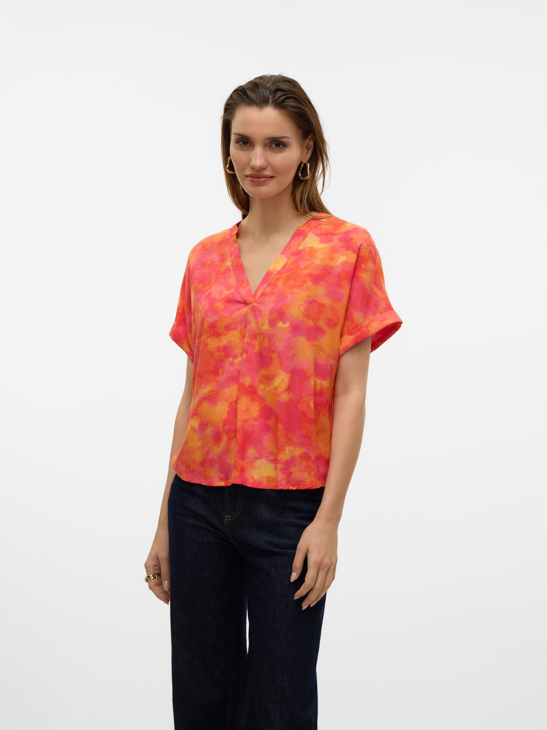 VERO MODA Ciana top oranje dessin – dames