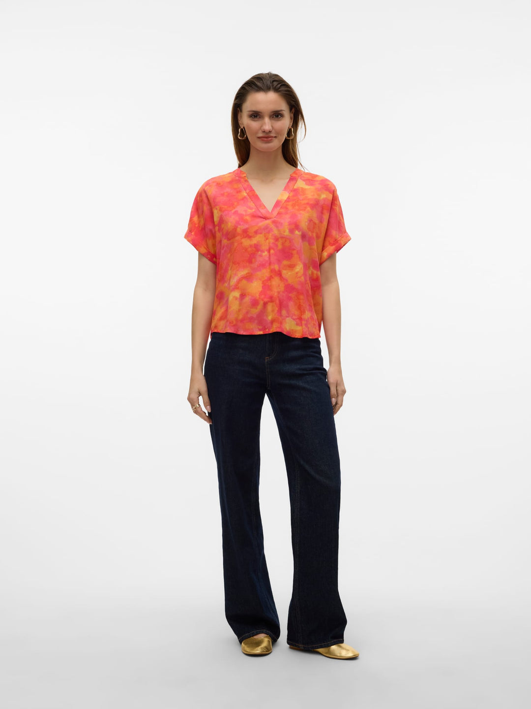 VERO MODA Ciana top oranje dessin – dames