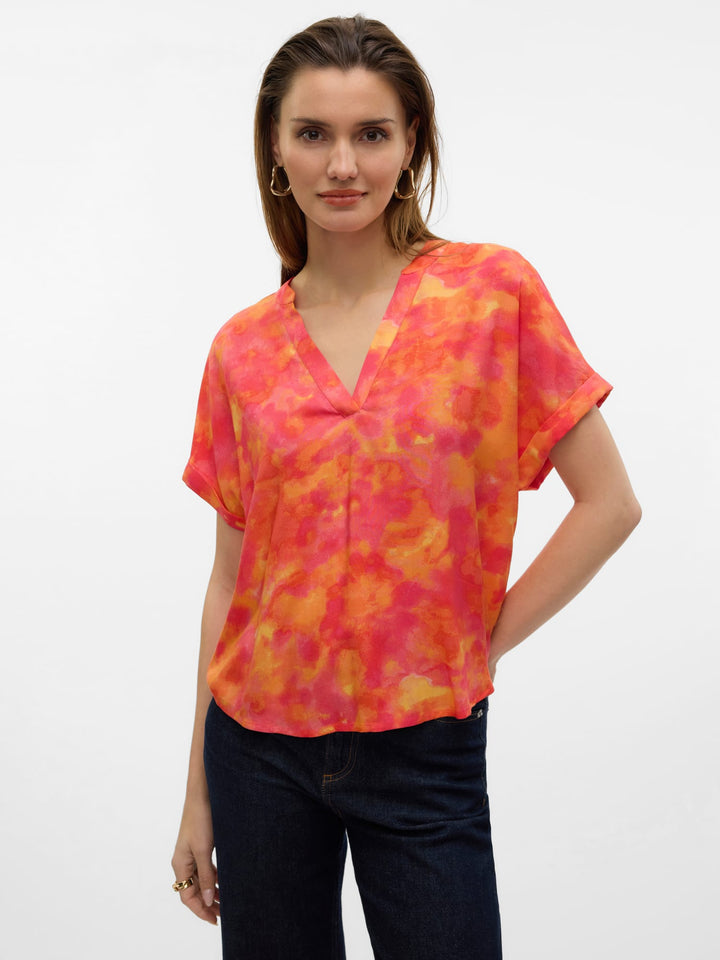 VERO MODA Ciana top oranje dessin – dames