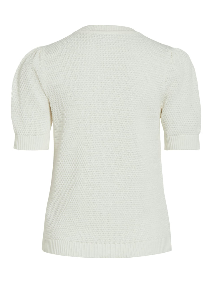 Vila VIDALO O-NECK S/S KNIT TOP – dames top - Off-white