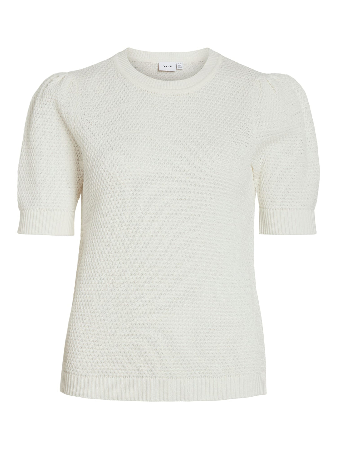 Vila VIDALO O-NECK S/S KNIT TOP – dames top - Off-white