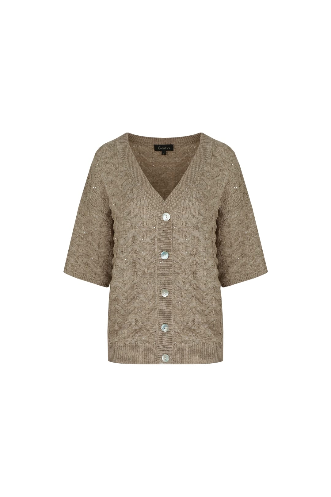 G-Maxx 25ZJG03 vest gebreid dames taupe