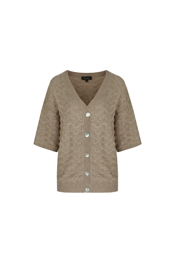 G-Maxx 25ZJG03 vest gebreid dames taupe