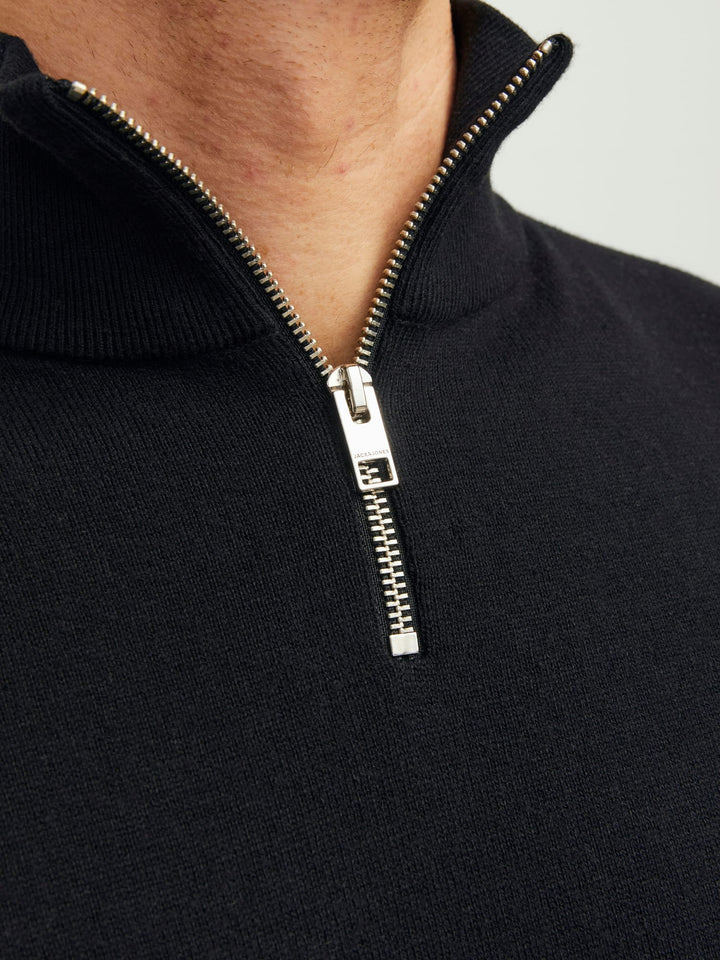 Jack & Jones JJEEMIL KNIT HALF ZIP NOOS trui heren zwart