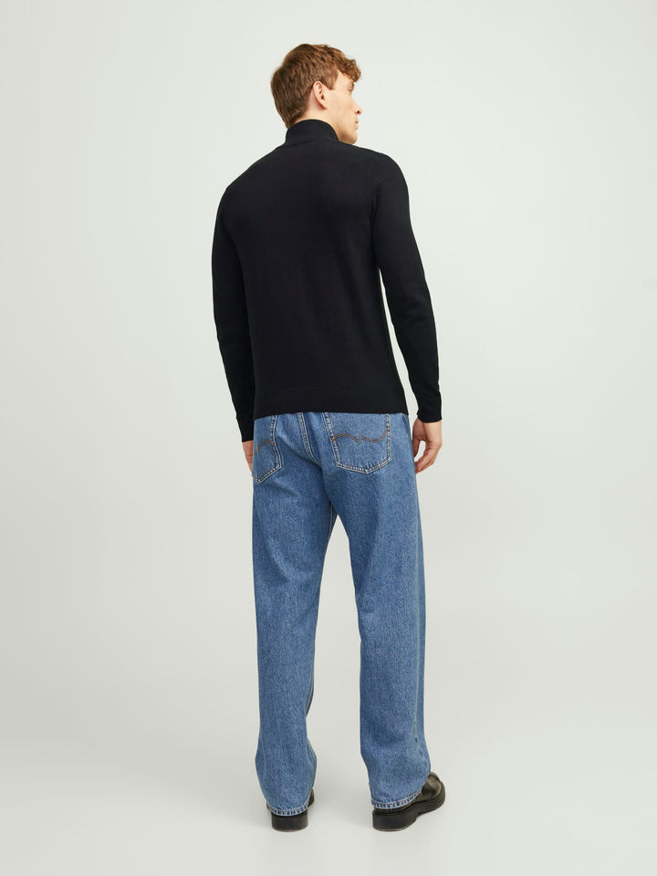 Jack & Jones JJEEMIL KNIT HALF ZIP NOOS trui heren zwart