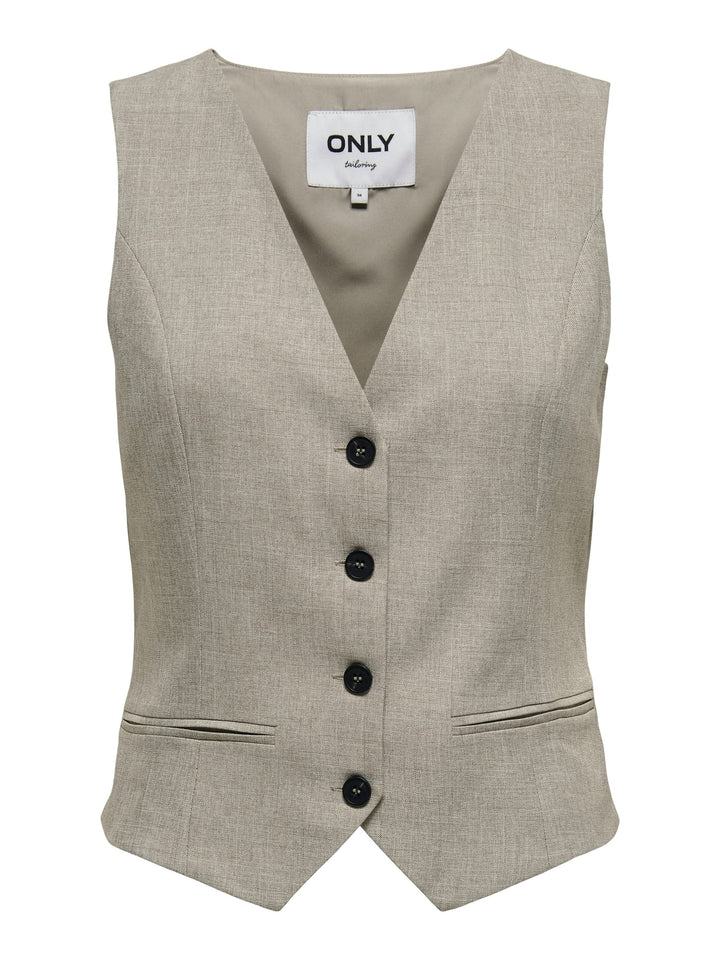 Only gilet dames bruin melee – ONLLINDA S/L MEL FIT
