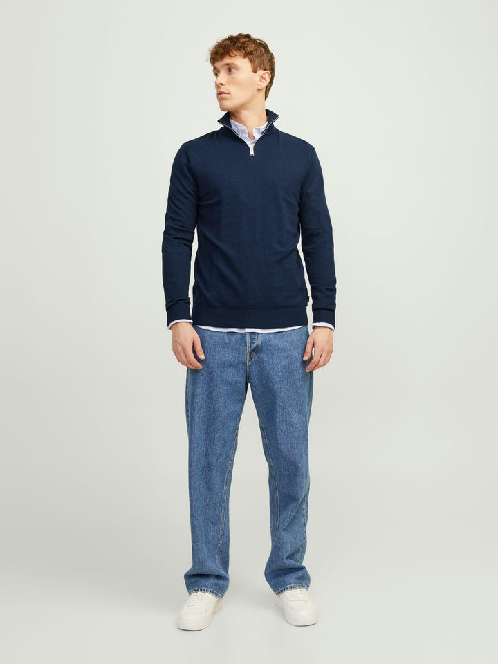 Jack & Jones JJEEMIL KNIT HALF ZIP NOOS trui rafblauw – heren