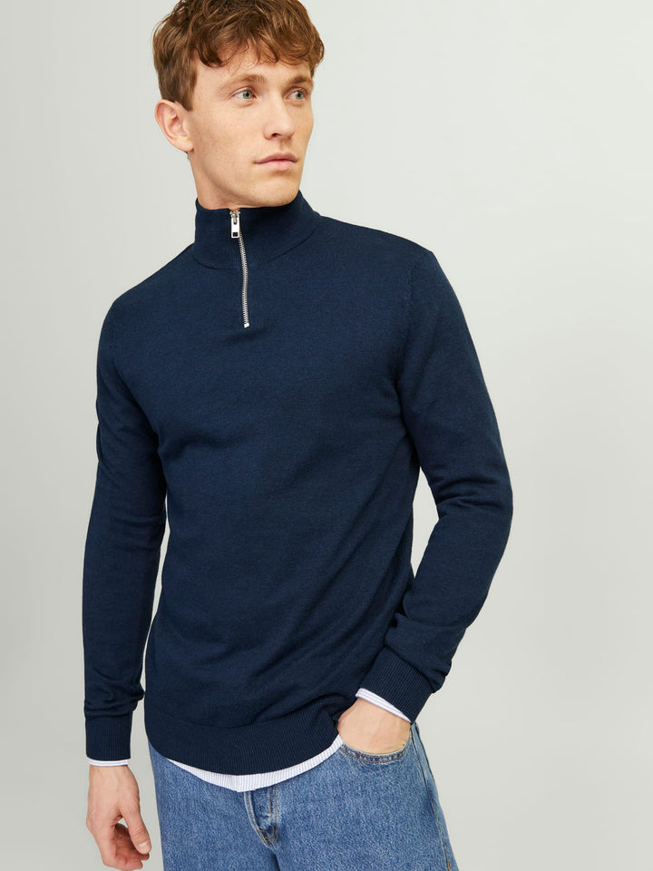 Jack & Jones JJEEMIL KNIT HALF ZIP NOOS trui rafblauw – heren