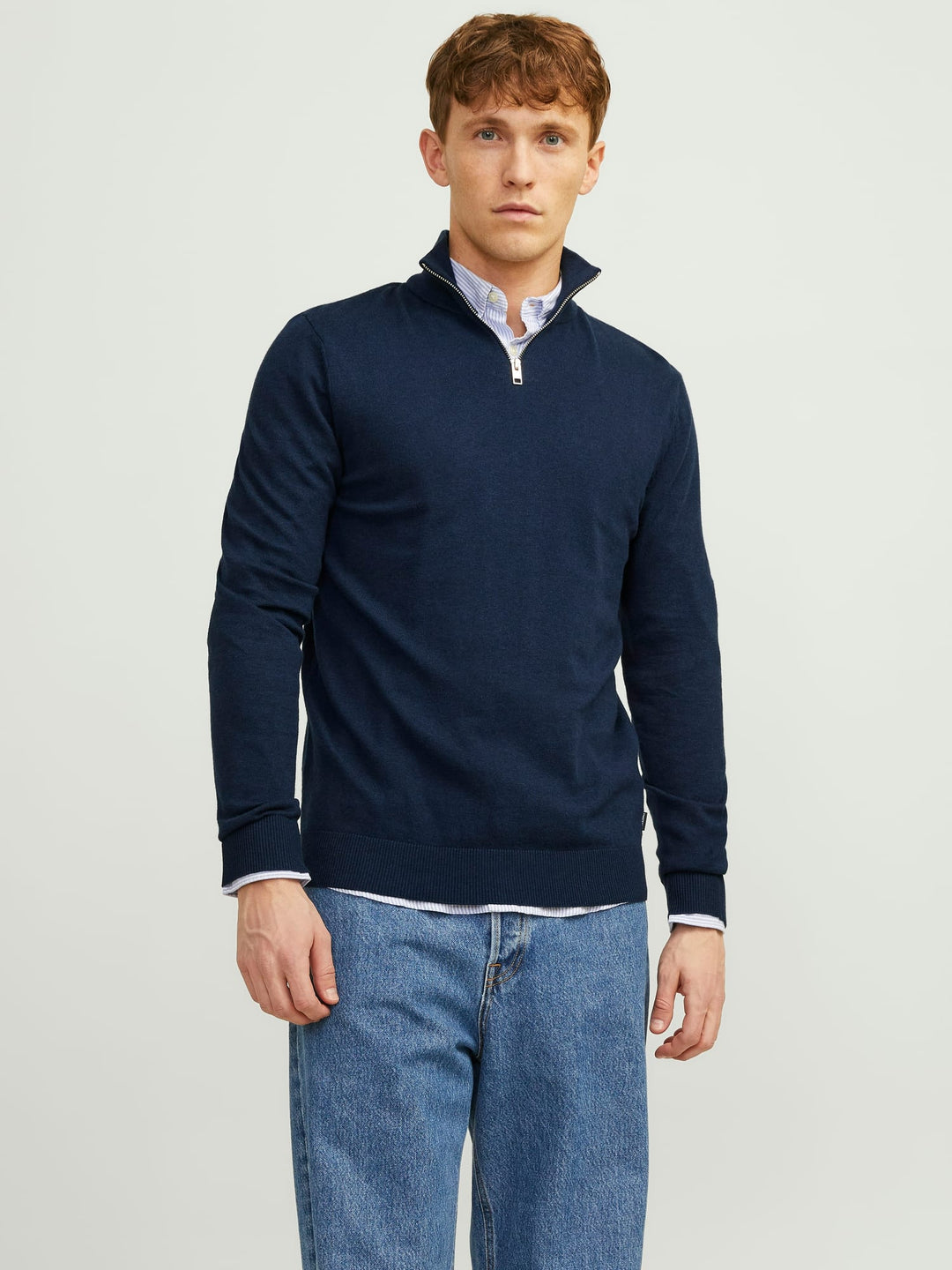 Jack & Jones JJEEMIL KNIT HALF ZIP NOOS trui rafblauw – heren