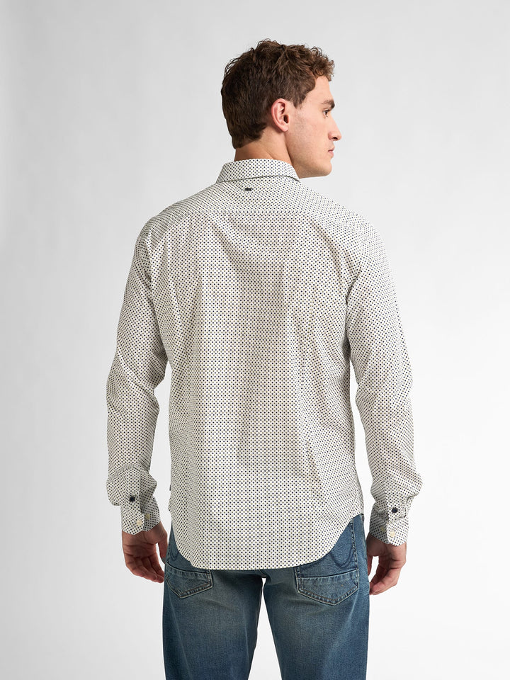 Petrol men M-1050-SIL405 overhemd l/m – heren - Wit Dessin