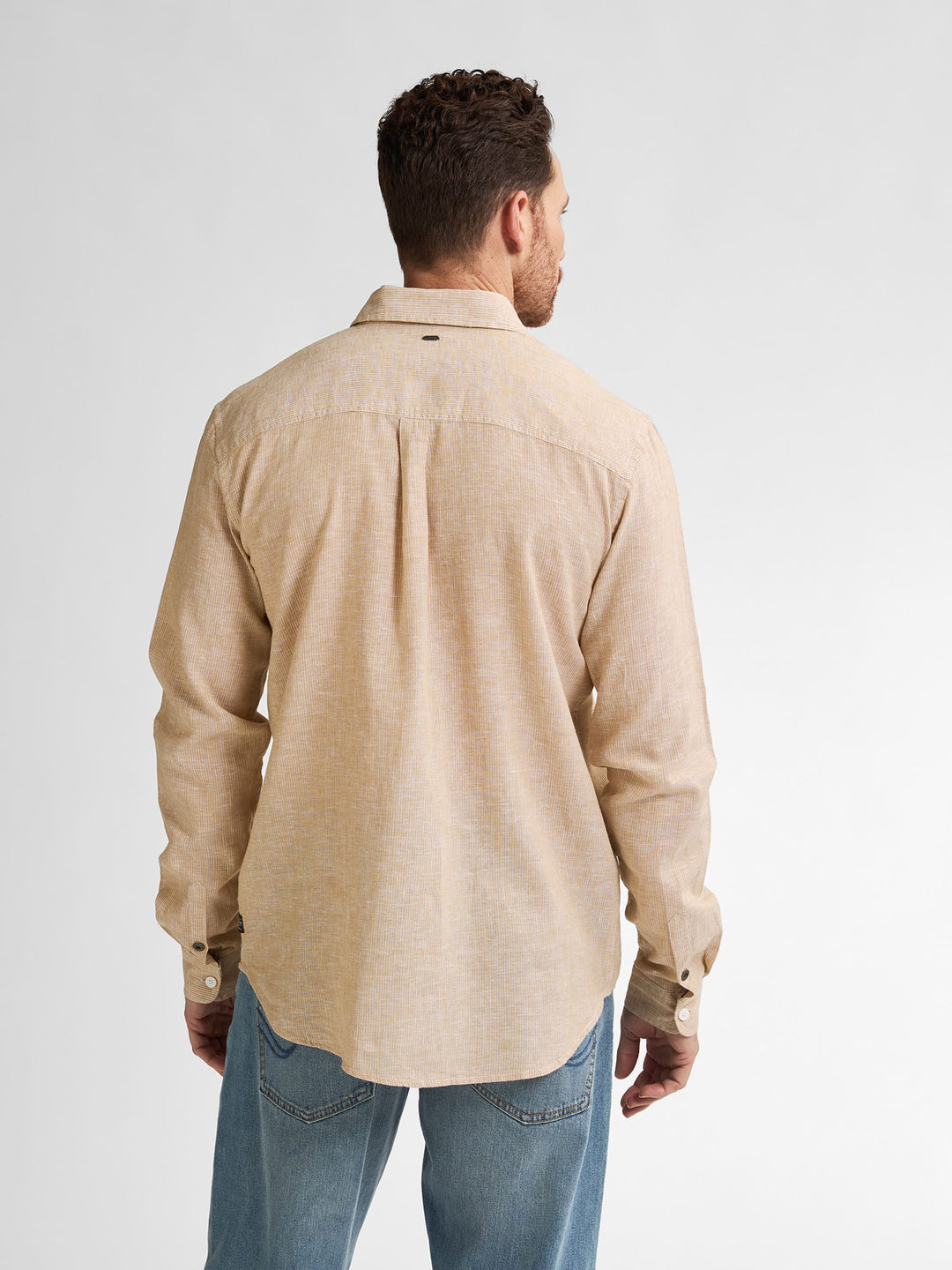 Petrol men M-1050-SIL401 overhemd l/m zand dessin – heren