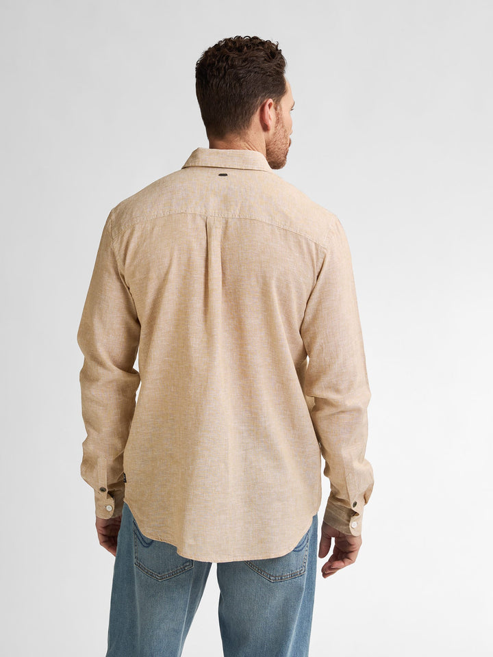 Petrol men M-1050-SIL401 overhemd l/m zand dessin – heren