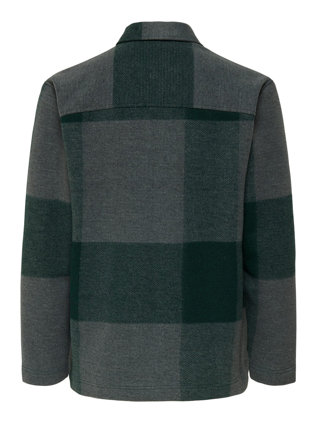 ONLY & SONS ONSWAKE CHECKED ZIP OVERSHIRT – heren - Groen Dessin