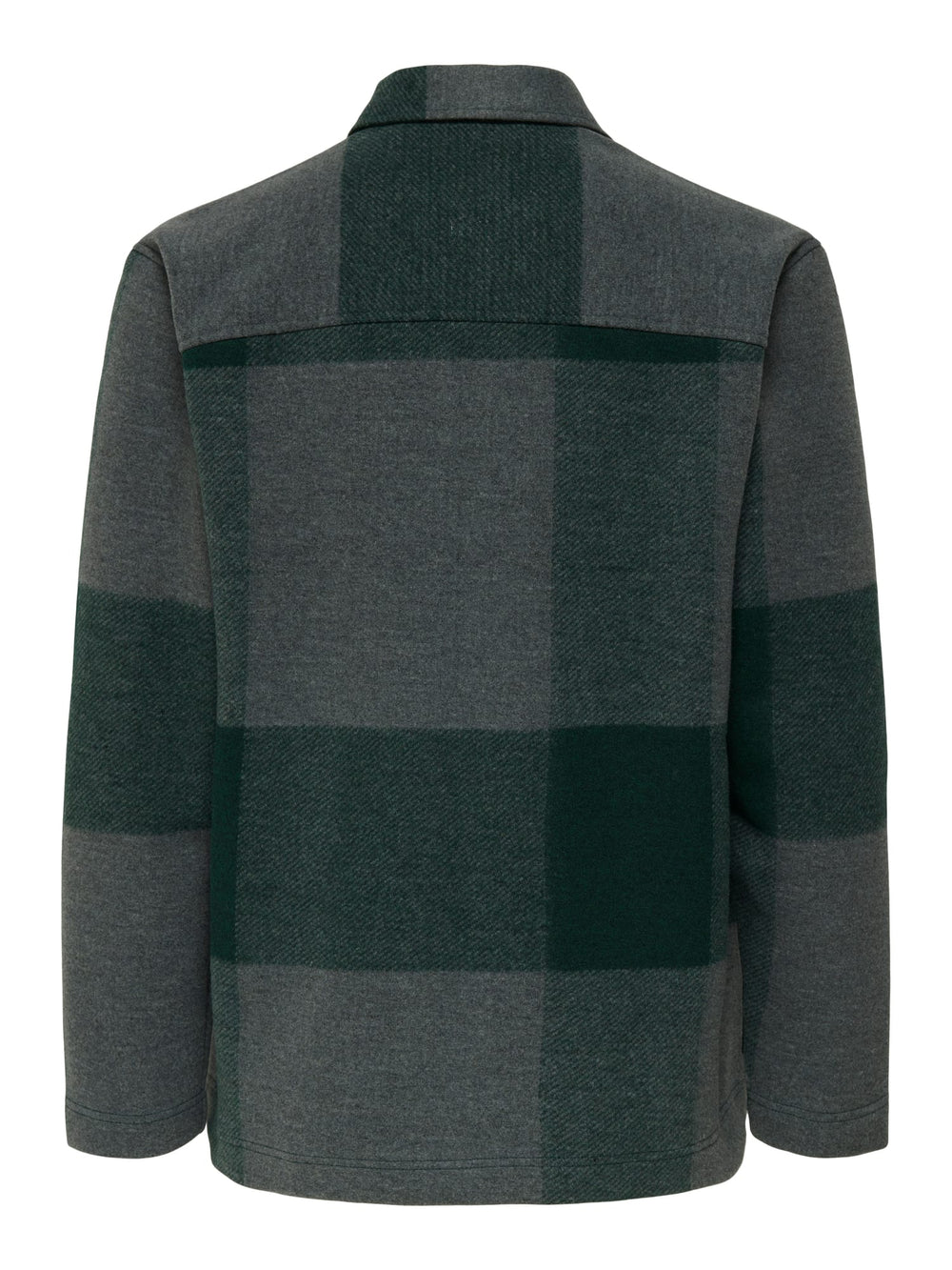 ONLY & SONS ONSWAKE CHECKED ZIP OVERSHIRT – heren - Groen Dessin