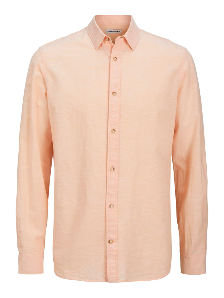 Jack & Jones JJESUMMER SHIRT LS SN – overhemd heren - Zalm/peach