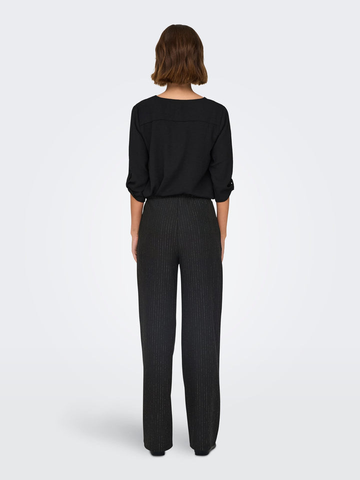 Jacqueline de Yong JDYMARY GEGGO ONE LUREX PANT – dames lange broek - Zwart Dessin