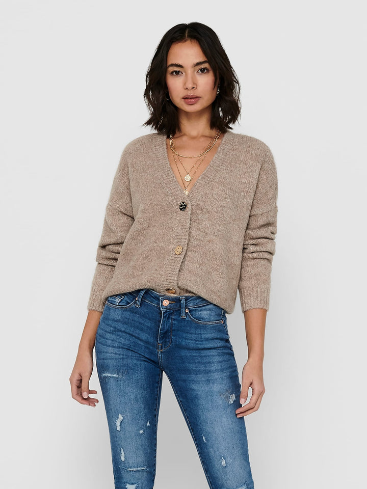 Only Zoey vest gebreid zand – dames
