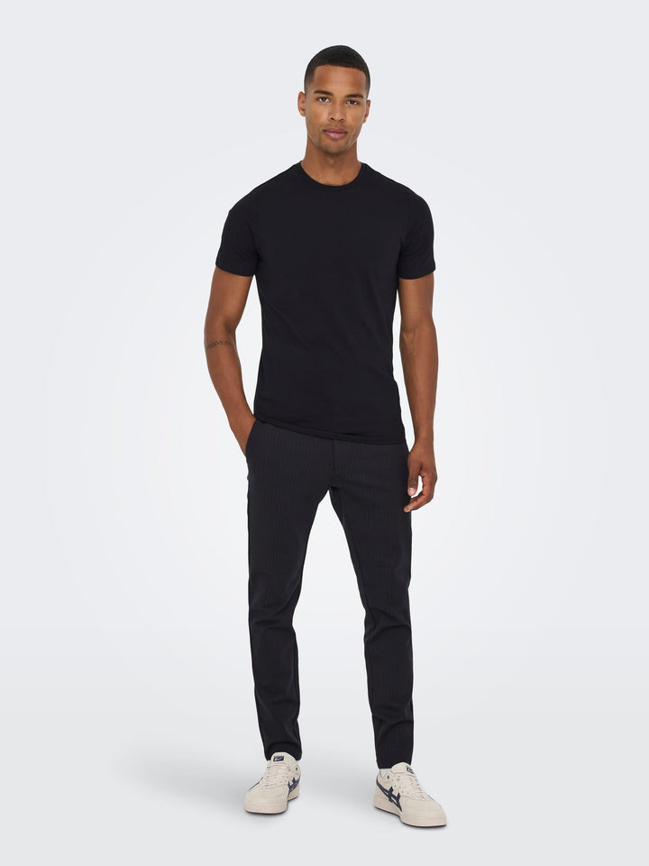 ONLY & SONS ONSmark Chinobroek zwart dessin – heren - L32