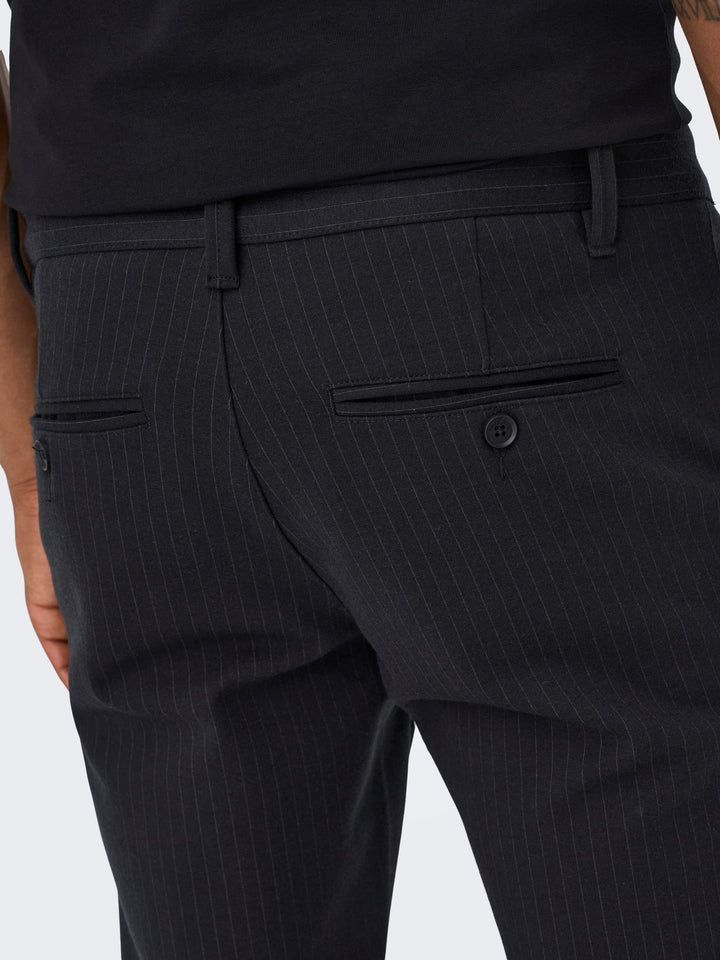 ONLY & SONS ONSmark Chinobroek zwart dessin – heren - L32