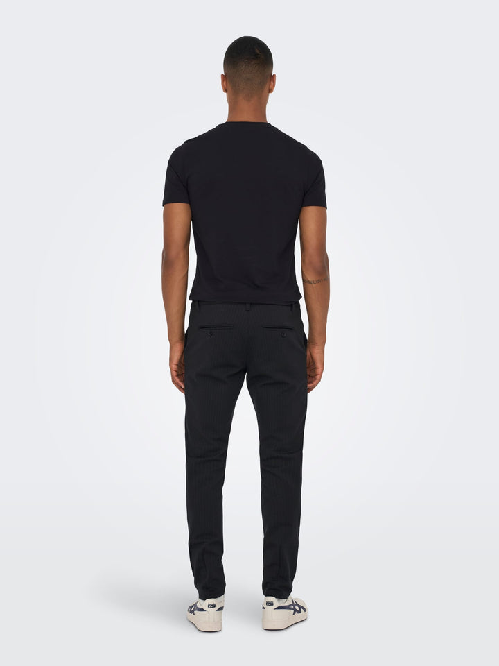 ONLY & SONS ONSmark Chinobroek zwart dessin – heren - L32