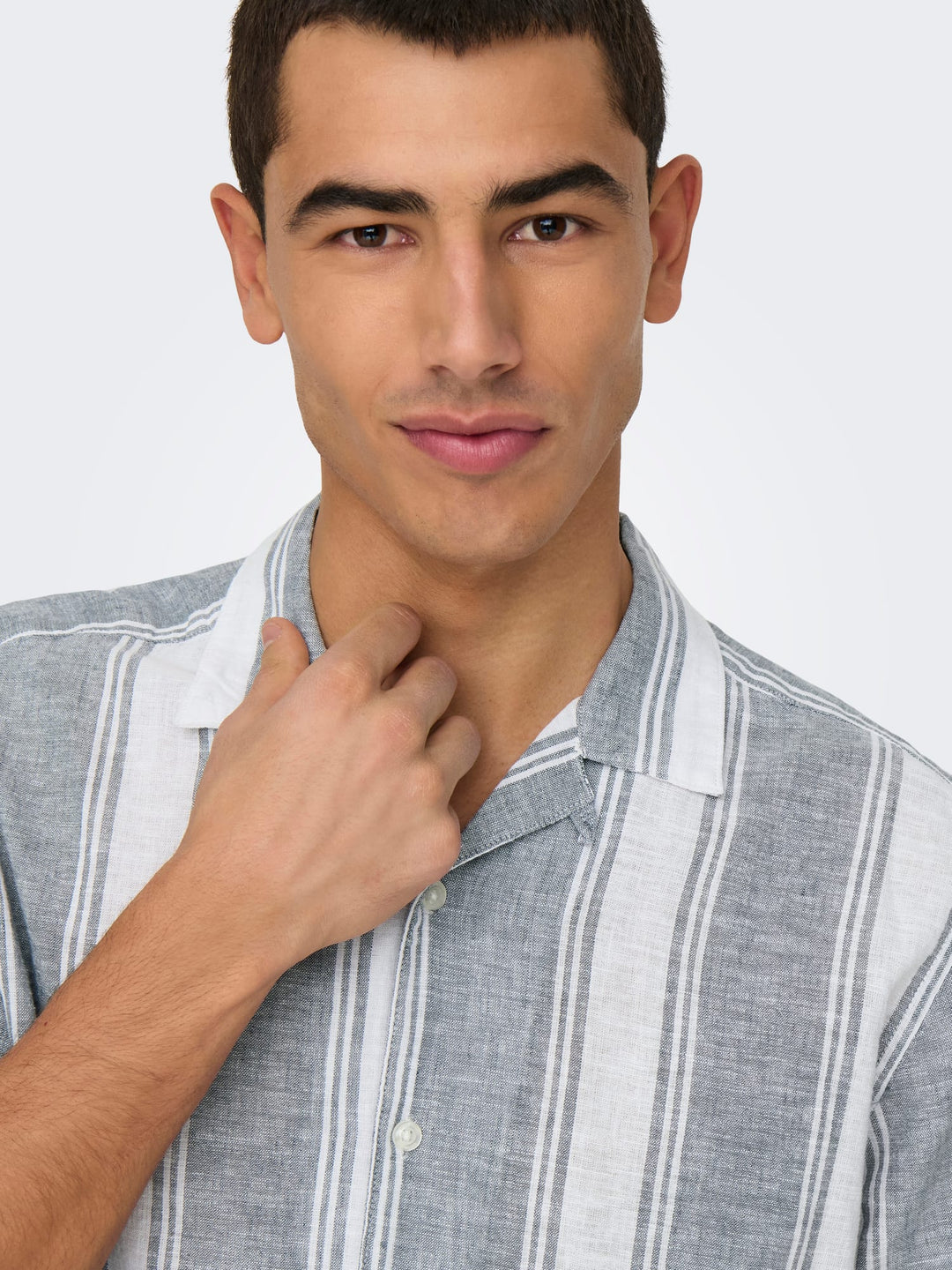 ONLY & SONS Caiden overhemd k/m grijs dessin – heren