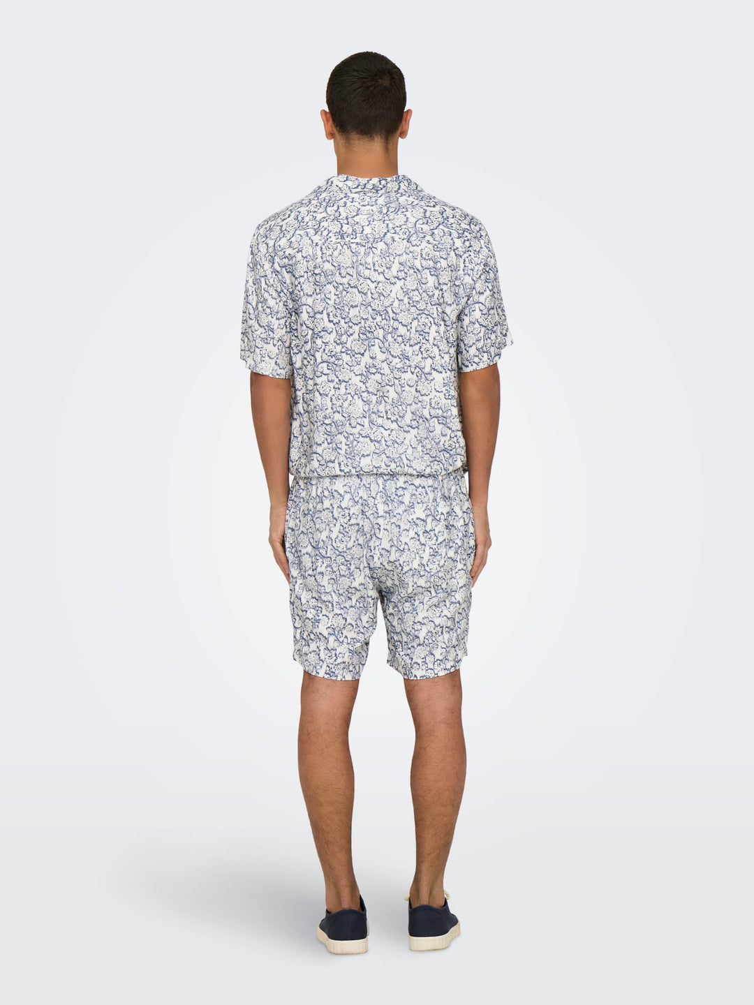 ONLY & SONS ONSTEL DASH LIFE REG AOP SHORTS – heren - Wit Dessin