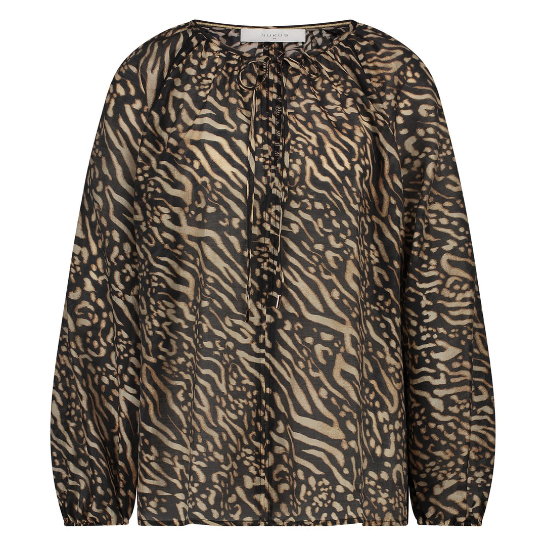 Nukus Yoni Blouse zwart dessin – dames
