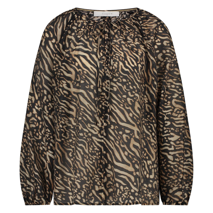 Nukus Yoni Blouse zwart dessin – dames
