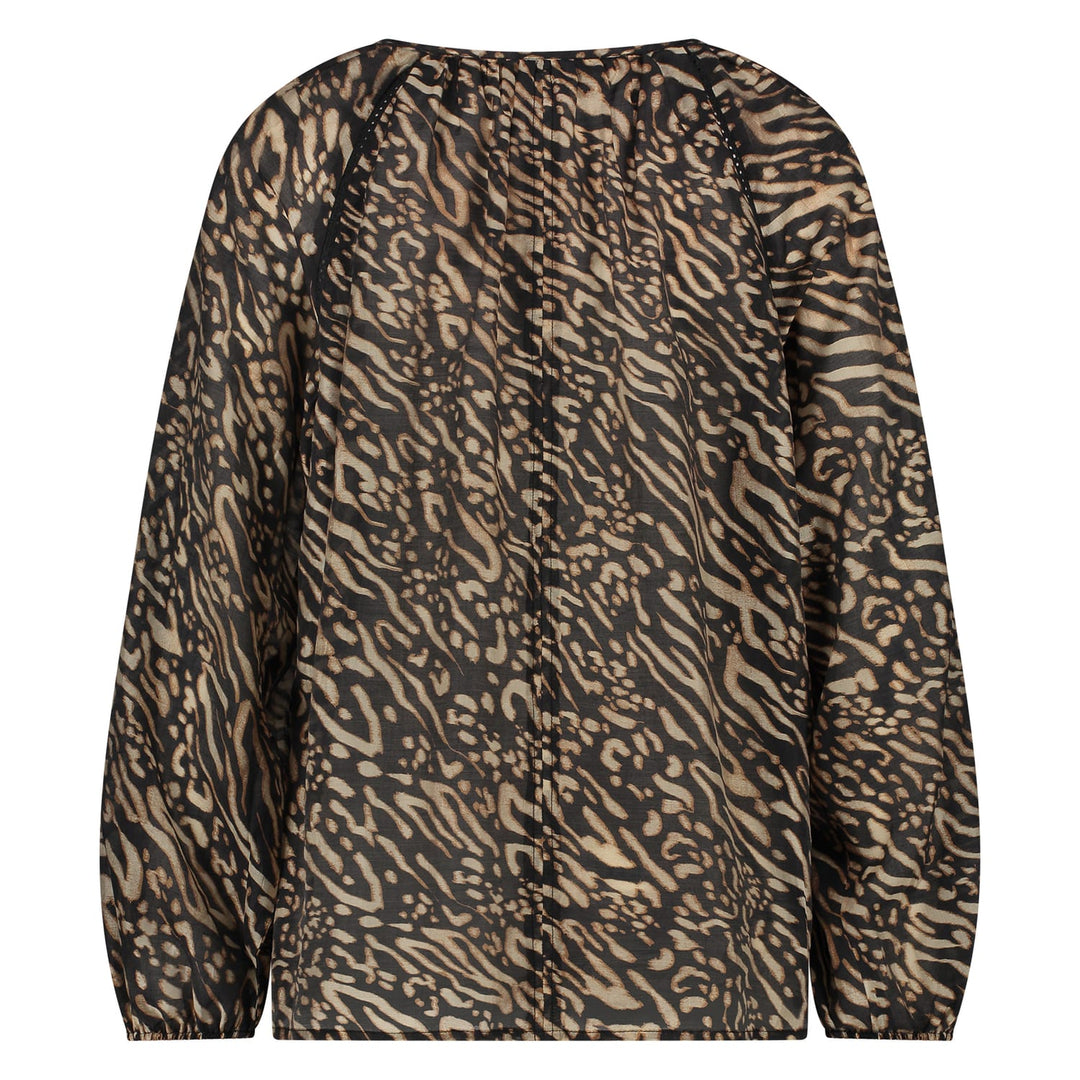 Nukus Yoni Blouse zwart dessin – dames