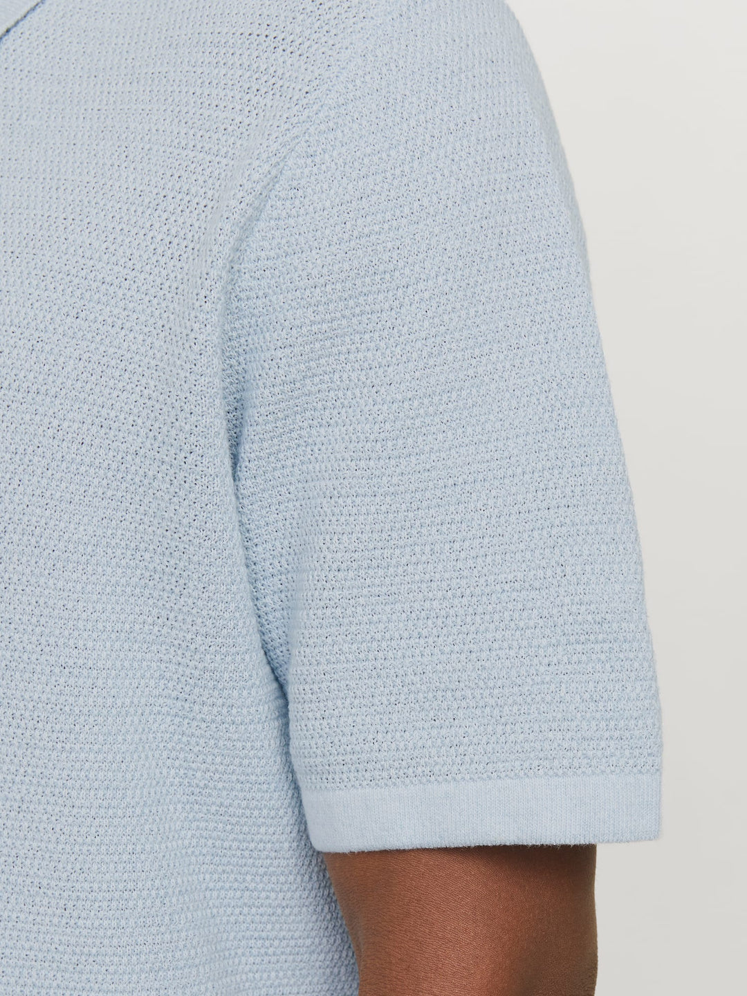 Jack & Jones JJEGEORGE KNIT POLO SS SN – heren - Lichtblauw