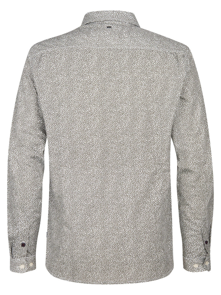 Petrol men M-3050-SIL409 overhemd l/m – heren - Groen Dessin