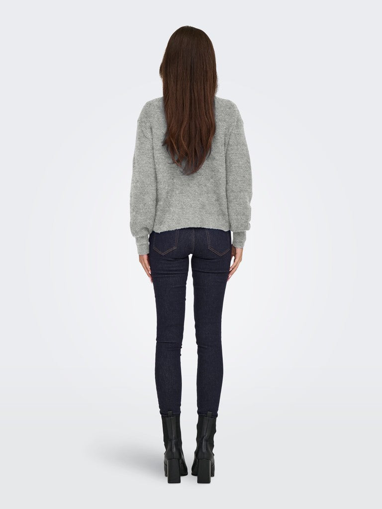 Jacqueline de Yong Lumi vest gebreid dames grijs melee