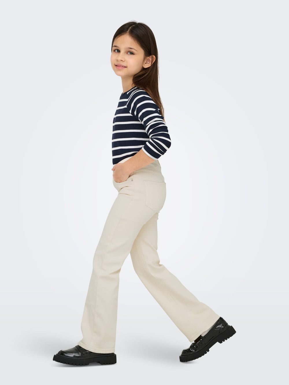 Only KOGJUICY WIDE LEG DNM CRO NOOS – lange broek meisjes - Ecru