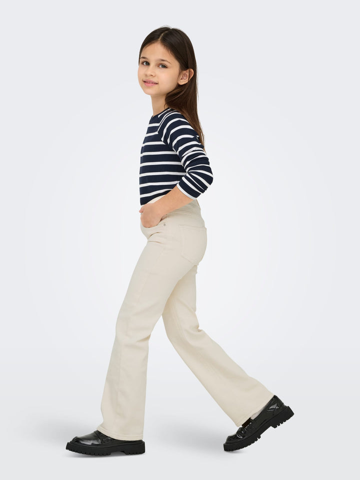 Only KOGJUICY WIDE LEG DNM CRO NOOS – lange broek meisjes - Ecru