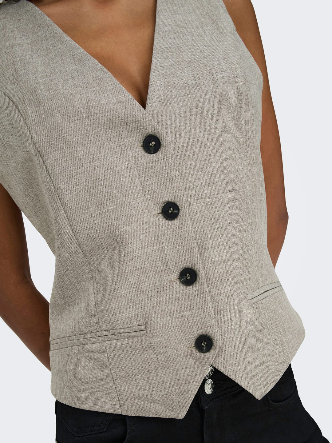Only gilet dames bruin melee – ONLLINDA S/L MEL FIT