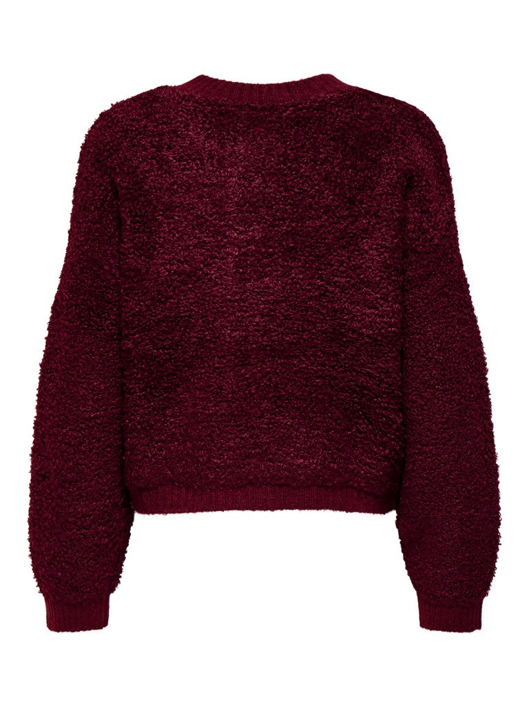 Jacqueline de Yong 15337012 Eira vest gebreid bordeaux