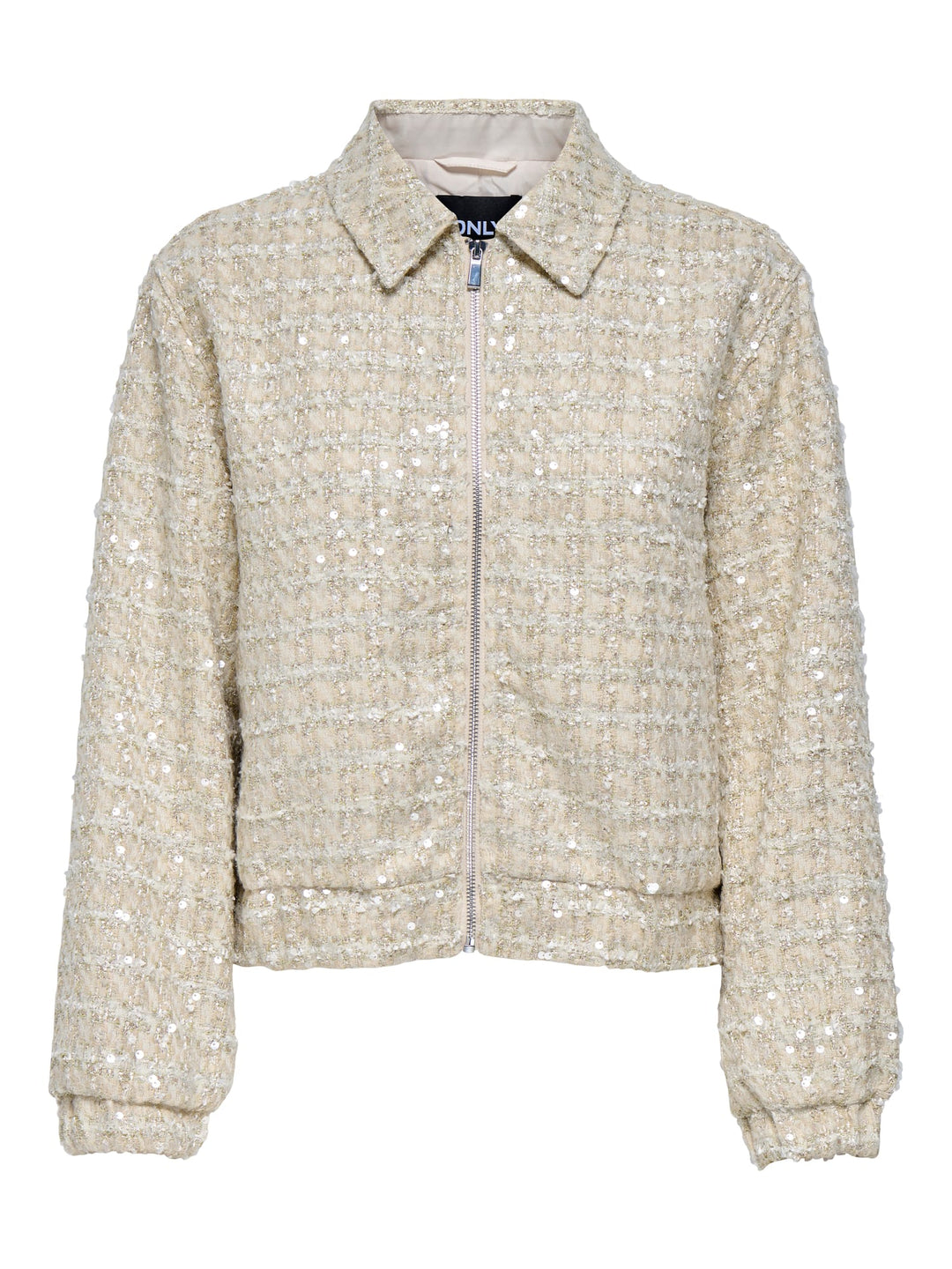 Only ONLSIGNE SEQUIN BOUCLE JACKET – damesjack - Ecru Dessin