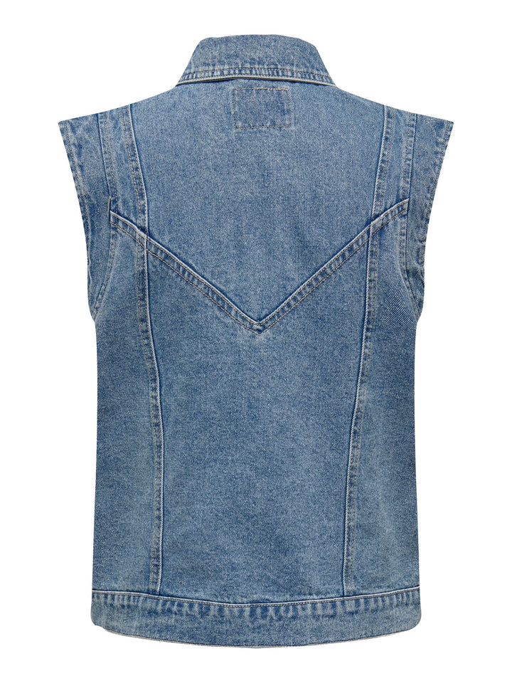 Only 15278041 Kennedy gilet denim dames blue denim