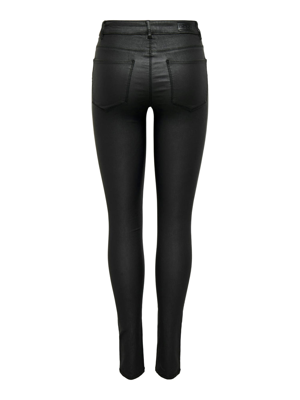 Only ONLANNE K MID WAIST COATED PNT – dames lange broek - Zwart - 34