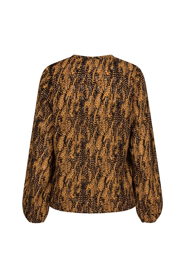 Lofty Manner Blouse Agnes – dames blouse bruin dessin
