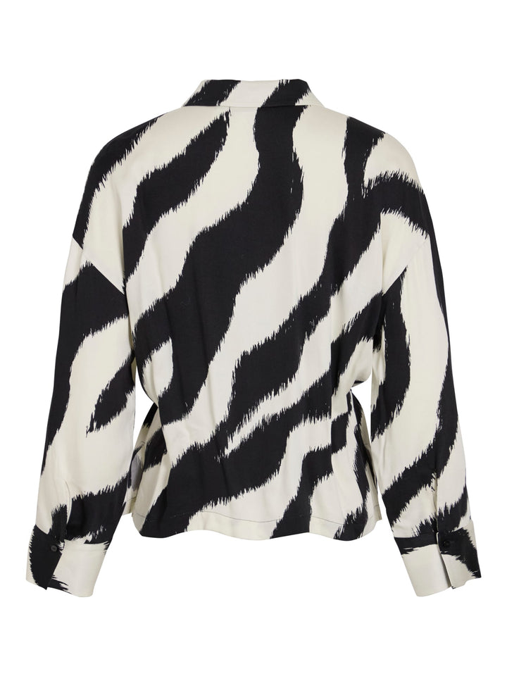 Vila 14110871 Emmeline blouse l/m dames zwart dessin