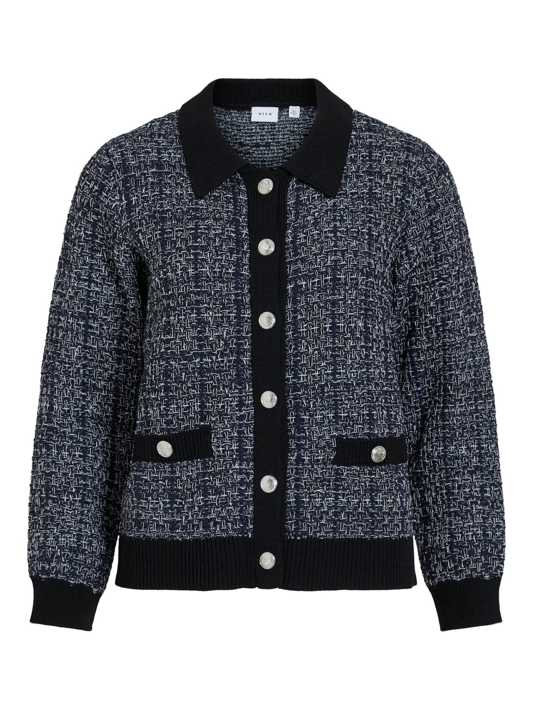 Vila 14110873 siloa vest gebreid dames navy