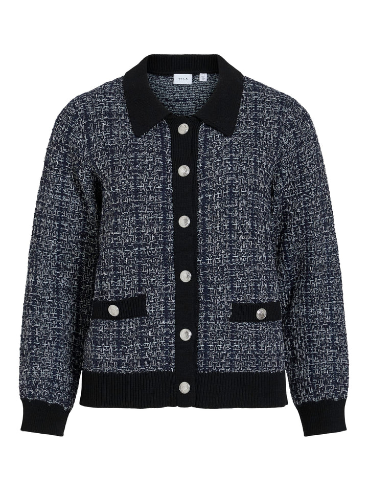 Vila 14110873 siloa vest gebreid dames navy