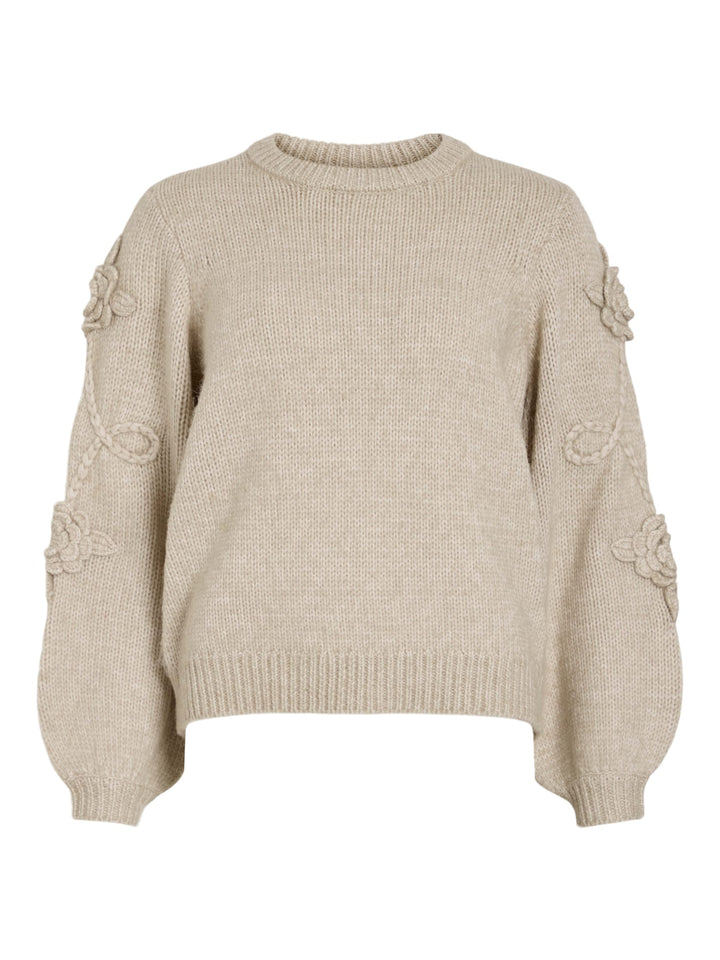 Vila 14109975 faye trui dames beige