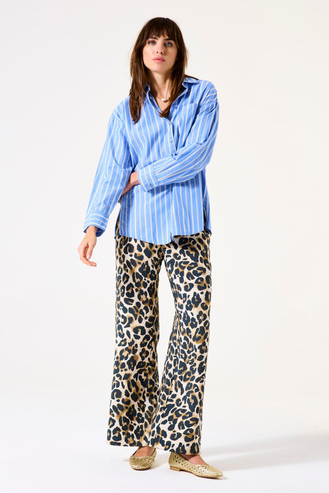 Garcia woman H501109 lange broek bruin dessin – dames