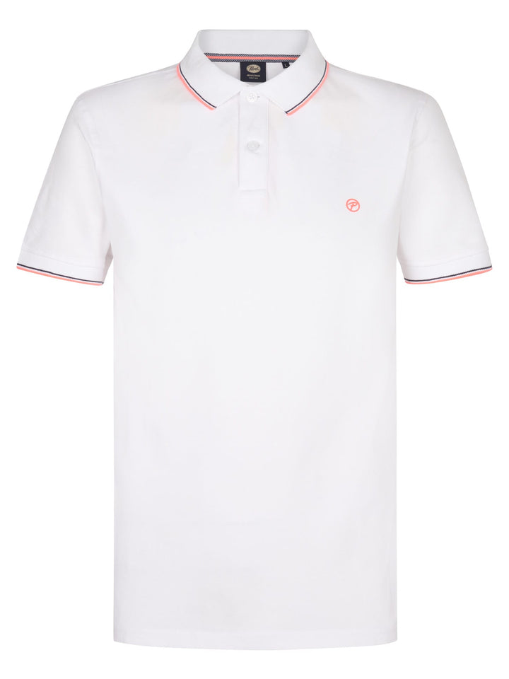 Petrol men polo k/m wit – heren