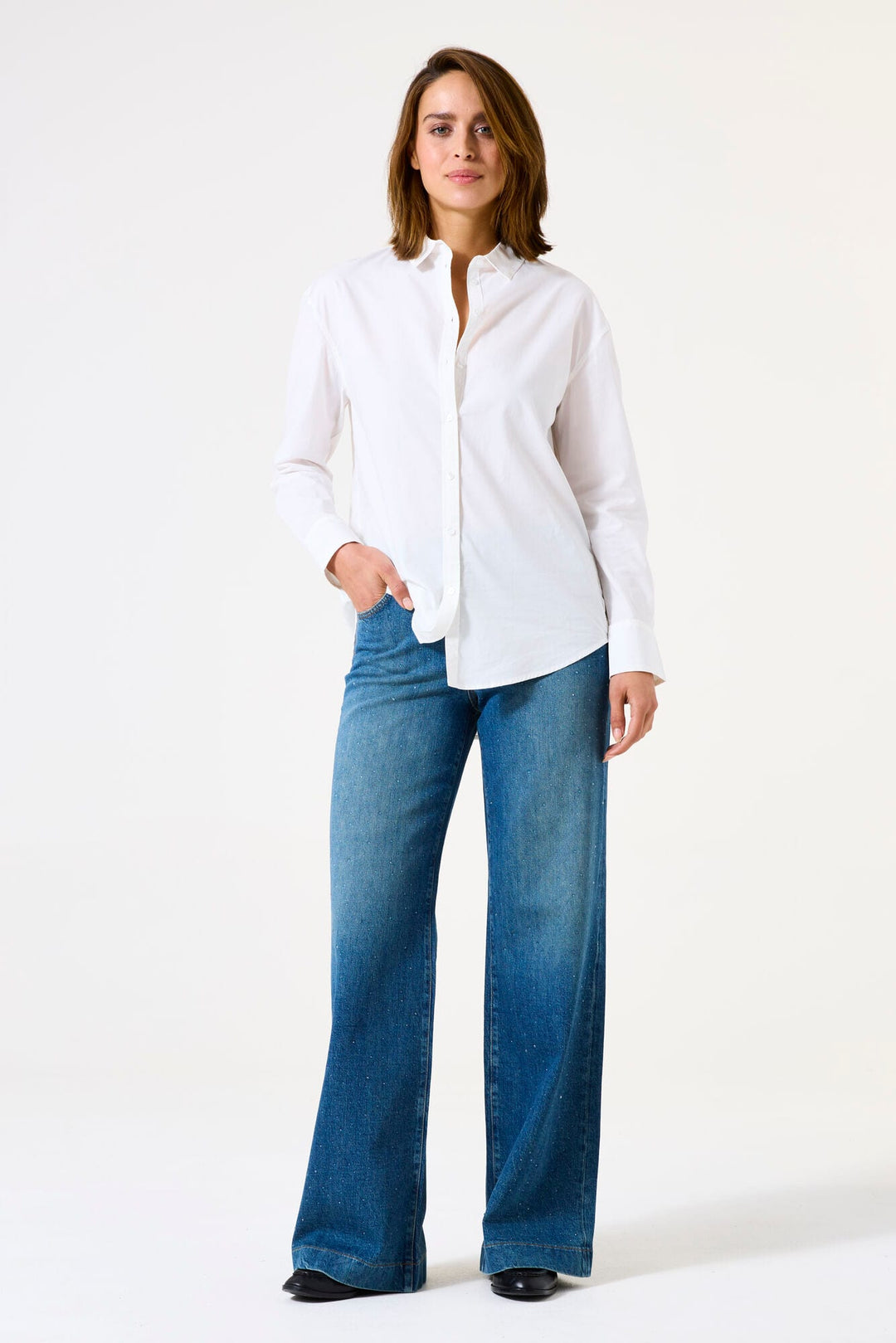 Garcia woman 249 Celia wide jeans bootcut – dames - Blue Denim