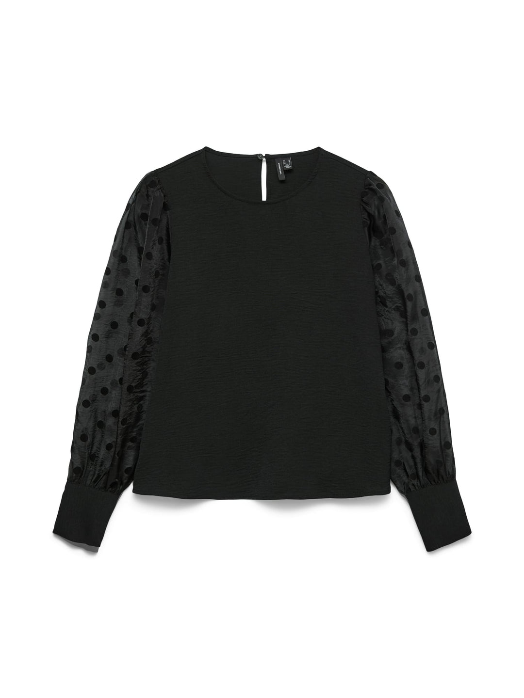 VERO MODA VMALVA DETAIL LS TOP WVN zwart – dames blouse