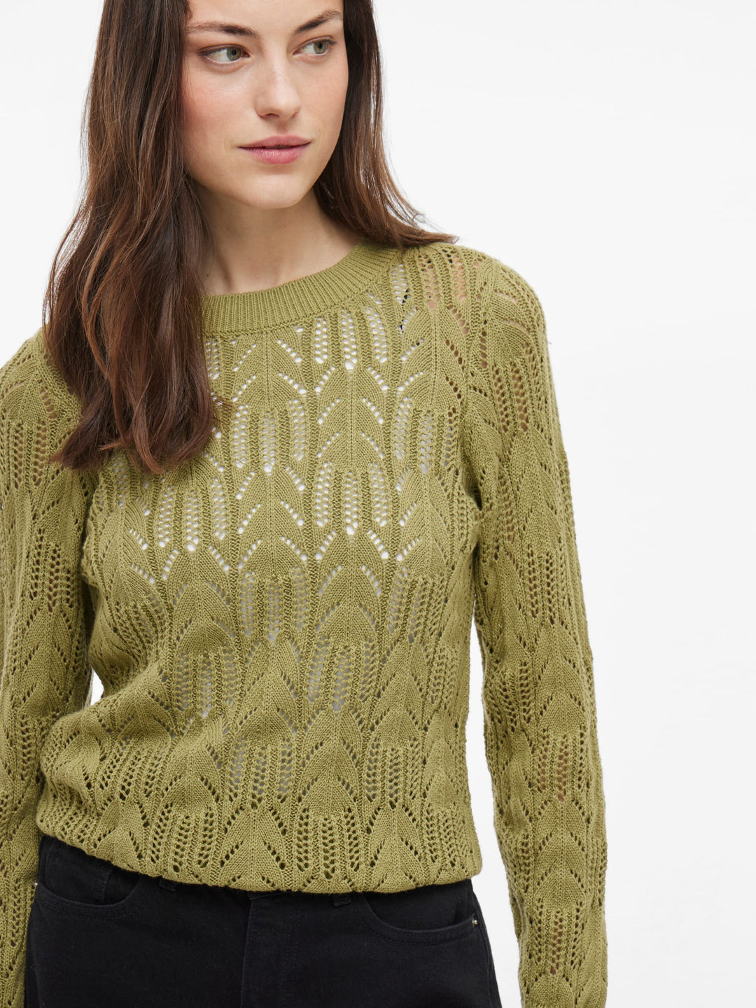 Vila Cotti gebreide top olijf – dames