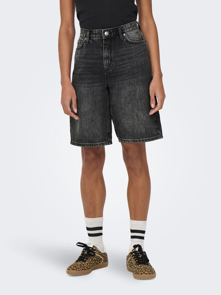 Only 15256709 Sonny short denim dames black denim